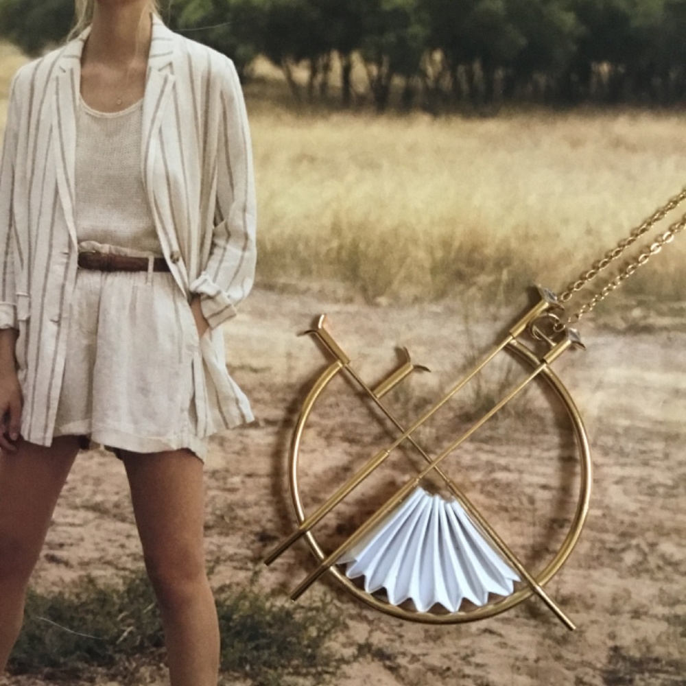 The Morning After Jewel Artisan Origami Compass Statement Necklace is NWOT!